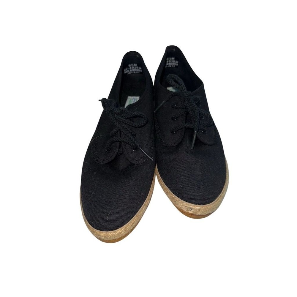 Grasshoppers by Keds Womens Black Canvas Espadrille Sneakers Size 8.5 Vtg granny